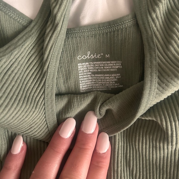 Green Ribbed One Piece - Picture 2 of 3